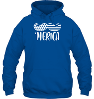 Merica Flag Mustache 4th Of July Shirt Unisex Heavyweight Pullover Hoodie