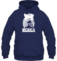Merica Mom Bun 4th Of July Shirt Unisex Heavyweight Pullover Hoodie