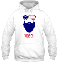 Merica Beard 4th Of July Shirt Unisex Short Sleeve, Long Sleeve, Hoodies, Sweatshirt