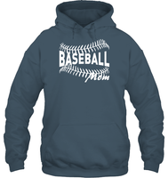 Baseball Mom Shirt Unisex Heavyweight Pullover Hoodie With Baseball Stripes