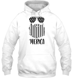 Merica Flag Beard 4th Of July Shirt Unisex Heavyweight Pullover Hoodie
