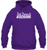 First Downs & Touchdowns Shirt - Score Big in Style! Unisex Heavyweight Pullover Hoodie