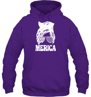 Merica Mom Bun 4th Of July Shirt Unisex Heavyweight Pullover Hoodie