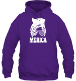 Merica Mom Bun 4th Of July Shirt Unisex Heavyweight Pullover Hoodie
