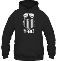 Merica Flag Beard 4th Of July Shirt Unisex Heavyweight Pullover Hoodie