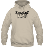 Baseball Dad Shirt Unisex Heavyweight Pullover Hoodie With Baseball Stripes