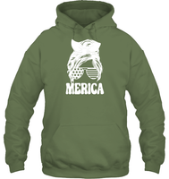Merica Mom Bun 4th Of July Shirt Unisex Heavyweight Pullover Hoodie