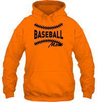 Baseball Mom Shirt Unisex Heavyweight Pullover Hoodie With Baseball Stripes