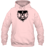 Cool Angry Grizzly Bear Shirt Unisex Heavyweight Pullover Hoodie