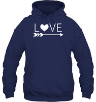 Valentine's Day Shirt For Adults Love Heart With Arrow Unisex Heavyweight Pullover Hoodie