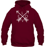 Love With Arrows Valentine's Day Unisex Heavyweight Pullover Hoodie