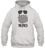 Merica Flag Beard 4th Of July Shirt Unisex Heavyweight Pullover Hoodie