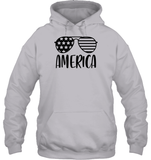 America Sunglasses 4th Of July Shirt Unisex Heavyweight Pullover Hoodie