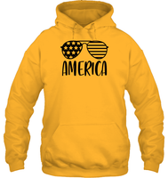 America Sunglasses 4th Of July Shirt Unisex Heavyweight Pullover Hoodie