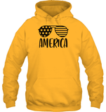 America Sunglasses 4th Of July Shirt Unisex Heavyweight Pullover Hoodie