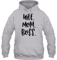 Wife Mom Boss Family Shirt Unisex Heavyweight Pullover Hoodie