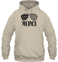 Merica Sunglasses 4th Of July Shirt Unisex Heavyweight Pullover Hoodie