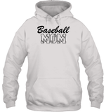 Baseball Mom Shirt Unisex Heavyweight Pullover Hoodie With Baseball Stripes