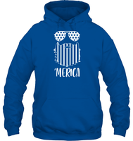 Merica Flag Beard 4th Of July Shirt Unisex Heavyweight Pullover Hoodie