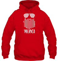 Merica Flag Beard 4th Of July Shirt Unisex Heavyweight Pullover Hoodie