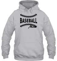 Baseball Mom Shirt Unisex Heavyweight Pullover Hoodie With Baseball Stripes
