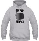 Merica Flag Beard 4th Of July Shirt Unisex Heavyweight Pullover Hoodie