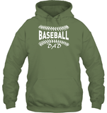 Baseball Dad Shirt Unisex Heavyweight Pullover Hoodie With Baseball Stripes