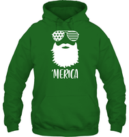Merica Beard 4th Of July Shirt Unisex Heavyweight Pullover Hoodie