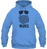 Merica Flag Beard 4th Of July Shirt Unisex Heavyweight Pullover Hoodie