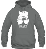 Merica Mom Bun 4th Of July Shirt Unisex Heavyweight Pullover Hoodie