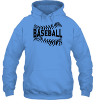Baseball Dad Shirt Unisex Heavyweight Pullover Hoodie With Baseball Stripes