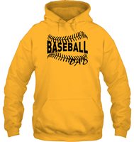 Baseball Dad Shirt Unisex Heavyweight Pullover Hoodie With Baseball Stripes