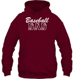 Baseball Dad Shirt Unisex Heavyweight Pullover Hoodie With Baseball Stripes