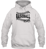 Baseball Dad Shirt Unisex Heavyweight Pullover Hoodie With Baseball Stripes
