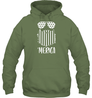 Merica Flag Beard 4th Of July Shirt Unisex Heavyweight Pullover Hoodie