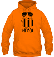 Merica Flag Beard 4th Of July Shirt Unisex Heavyweight Pullover Hoodie