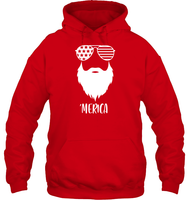 Merica Beard 4th Of July Shirt Unisex Heavyweight Pullover Hoodie