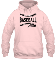 Baseball Mom Shirt Unisex Heavyweight Pullover Hoodie With Baseball Stripes