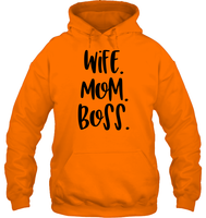 Wife Mom Boss Family Shirt Unisex Heavyweight Pullover Hoodie