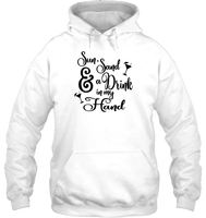 Sun Sand & A Drink In My Hand Bachelorette Unisex Heavyweight Pullover Hoodie For Women