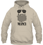 Merica Flag Beard 4th Of July Shirt Unisex Heavyweight Pullover Hoodie