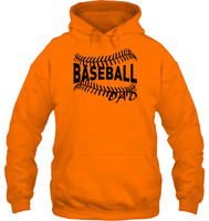 Baseball Dad Shirt Unisex Heavyweight Pullover Hoodie With Baseball Stripes