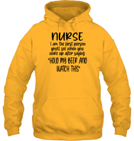Nurse Hold My Beer Nurse Shirt Unisex Heavyweight Pullover Hoodie
