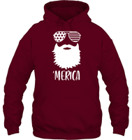 Merica Beard 4th Of July Shirt Unisex Heavyweight Pullover Hoodie