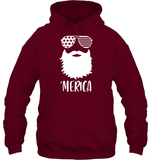 Merica Beard 4th Of July Shirt Unisex Heavyweight Pullover Hoodie