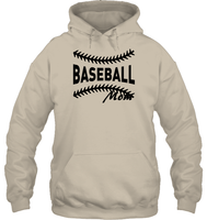 Baseball Mom Shirt Unisex Heavyweight Pullover Hoodie With Baseball Stripes