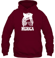 Merica Mom Bun 4th Of July Shirt Unisex Heavyweight Pullover Hoodie