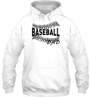 Baseball Dad Shirt Unisex Heavyweight Pullover Hoodie With Baseball Stripes