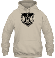 Cool Angry Grizzly Bear Shirt Unisex Heavyweight Pullover Hoodie