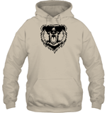 Cool Angry Grizzly Bear Shirt Unisex Heavyweight Pullover Hoodie